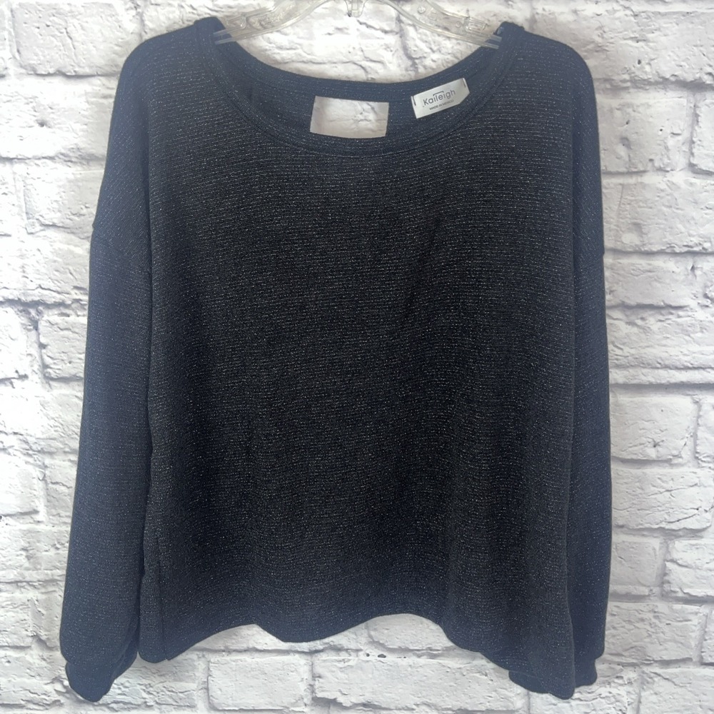 Kaileigh Women's NWOT Black Sparkle Open Back Sweater Size Large Whimsigoth